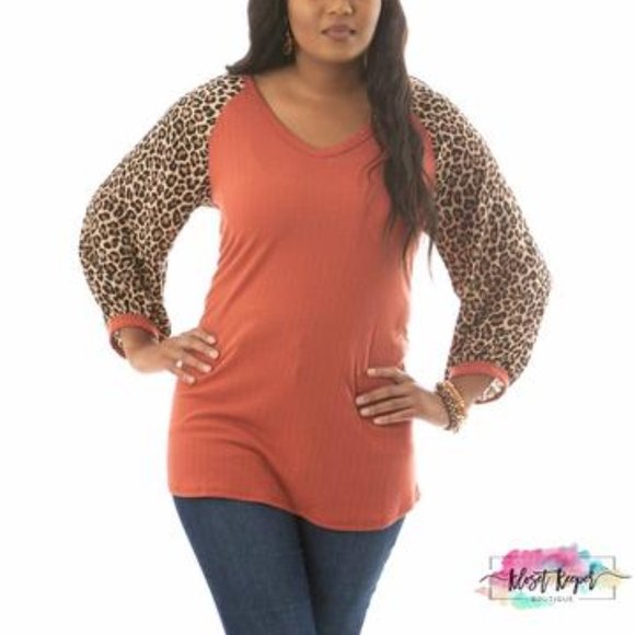 First Love Tops - Leopard Rust Top